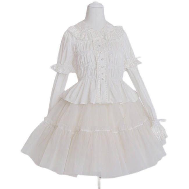 Cecelia Removable Sleeves Plus Size Vintage Doll Blouse