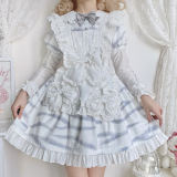 Alice Girl ~Tiger Cake Lolita OP + Apron -Pre-order Pale White Size M - In Stock