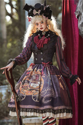 Miss Point ~Freak House Circus Lolita Skirt -Pre-order