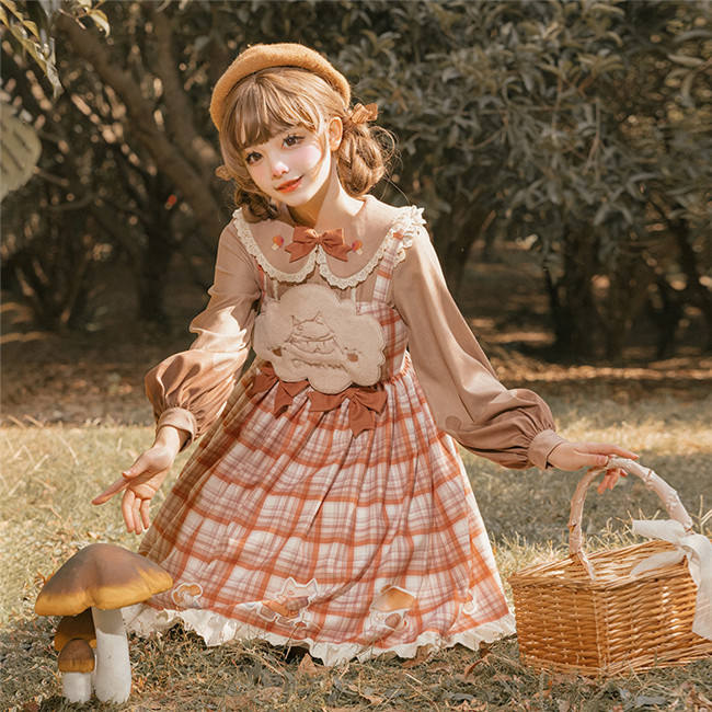 Ying Luo Fu Mushroom Ancient Raccoon Dog Lolita JSK
