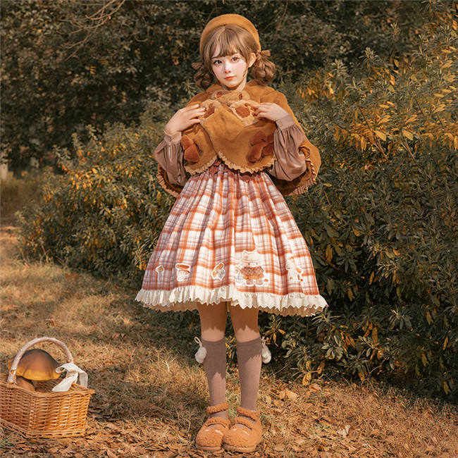 Ying Luo Fu Mushroom Ancient Raccoon Dog Lolita JSK