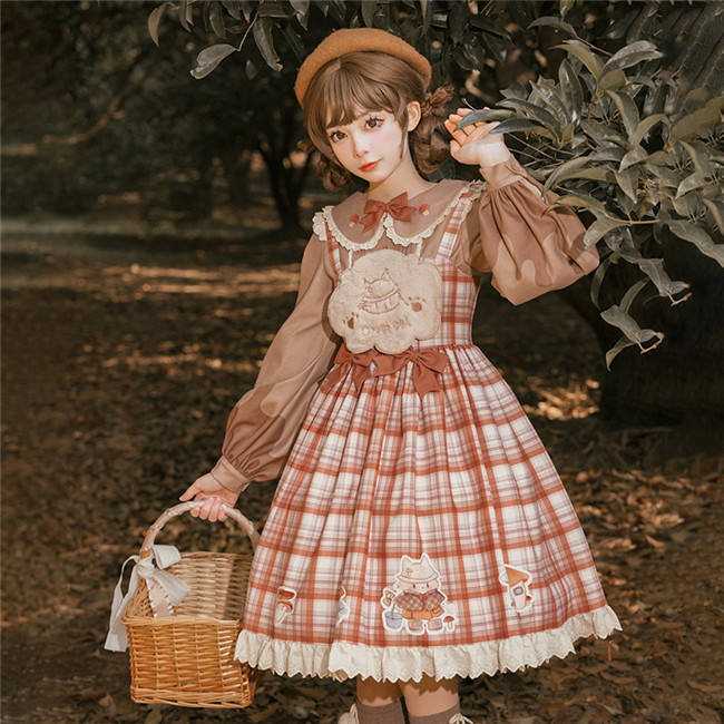 Ying Luo Fu Mushroom Ancient Raccoon Dog Lolita JSK