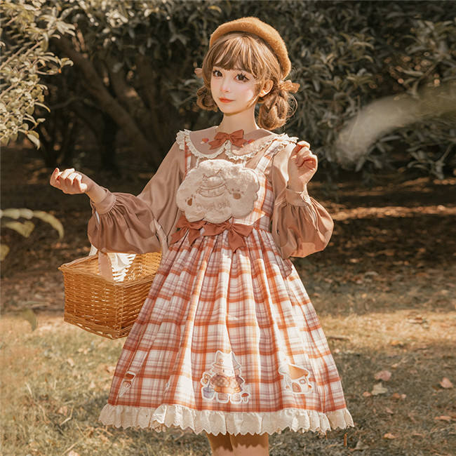 Ying Luo Fu Mushroom Ancient Raccoon Dog Lolita JSK