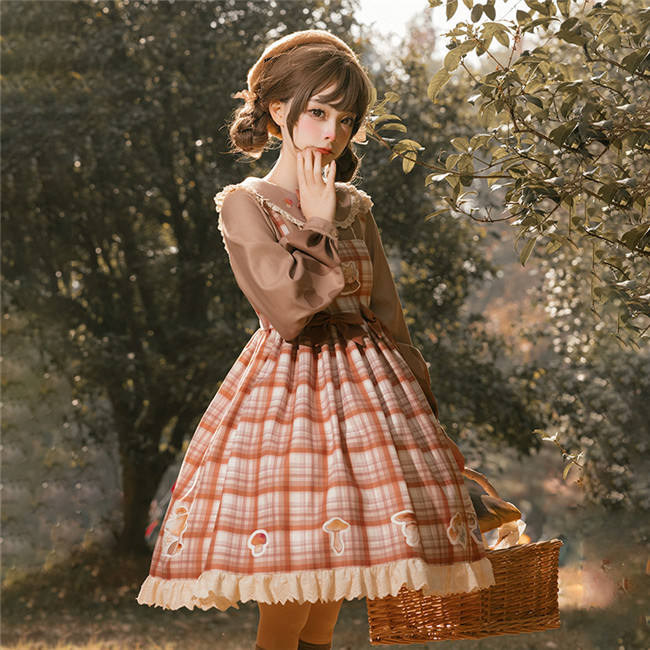 Ying Luo Fu Mushroom Ancient Raccoon Dog Lolita JSK