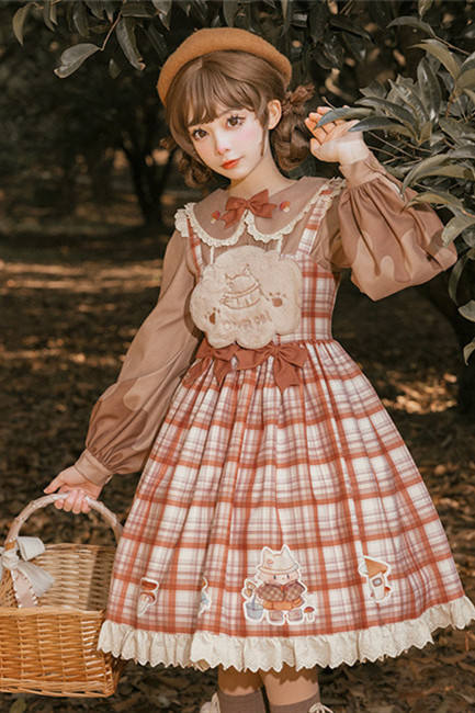 Ying Luo Fu Mushroom Ancient Raccoon Dog Lolita JSK