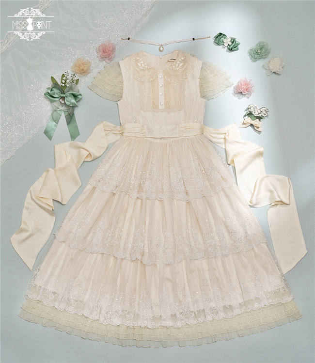 Miss Point ~Through Your Bloom Embroidery Collar Lolita OP -Pre-order
