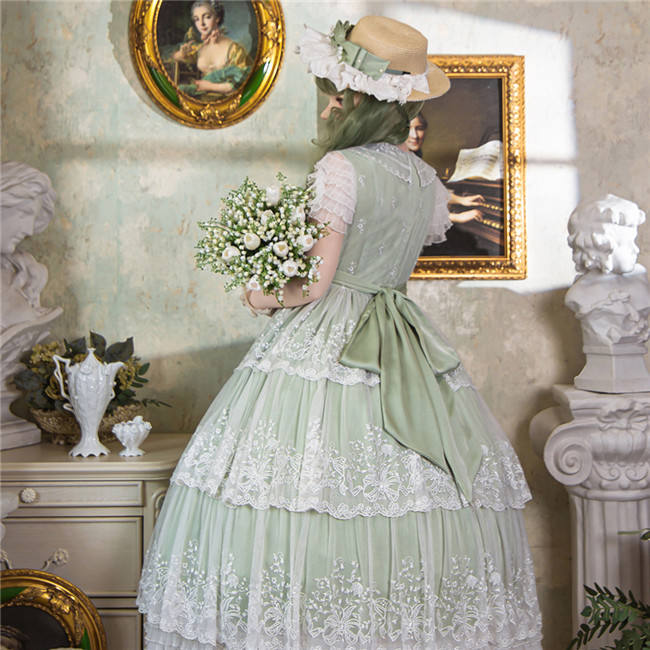 Miss Point ~Through Your Bloom Embroidery Collar Lolita OP -Pre-order