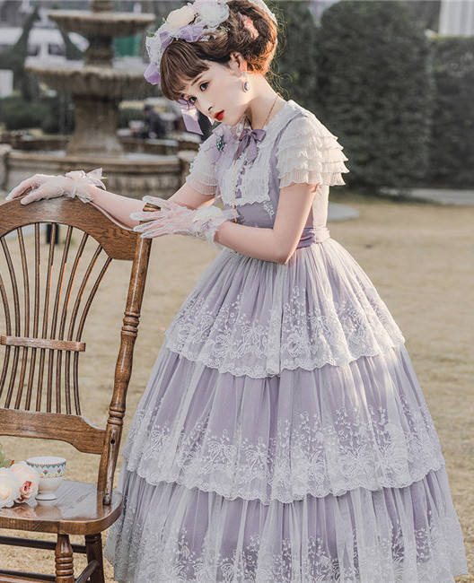 Miss Point ~Through Your Bloom Embroidery Collar Lolita OP -Pre-order