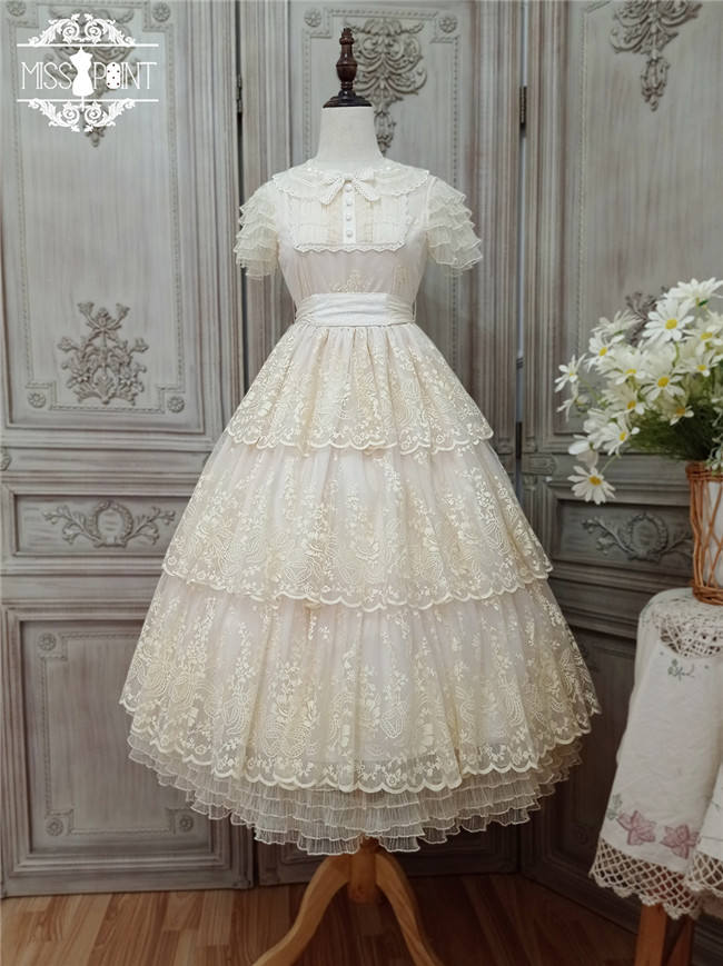 Miss Point ~Through Your Bloom Embroidery Collar Lolita OP -Pre-order