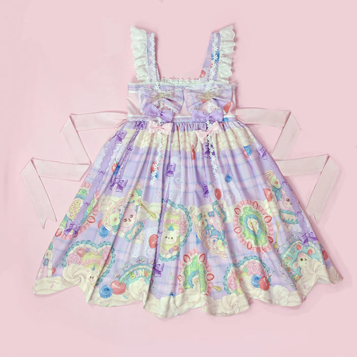 Cream Cake Kimono Style Lolita JSK Short Version -Ready Made
