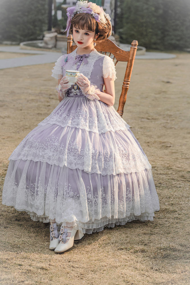 Miss Point ~Through Your Bloom Embroidery Collar Lolita OP -Pre-order