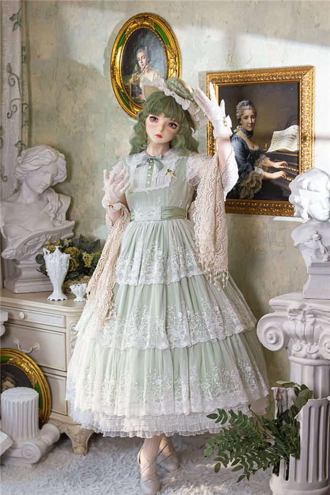 Miss Point ~Through Your Bloom Embroidery Collar Lolita OP -Pre-order