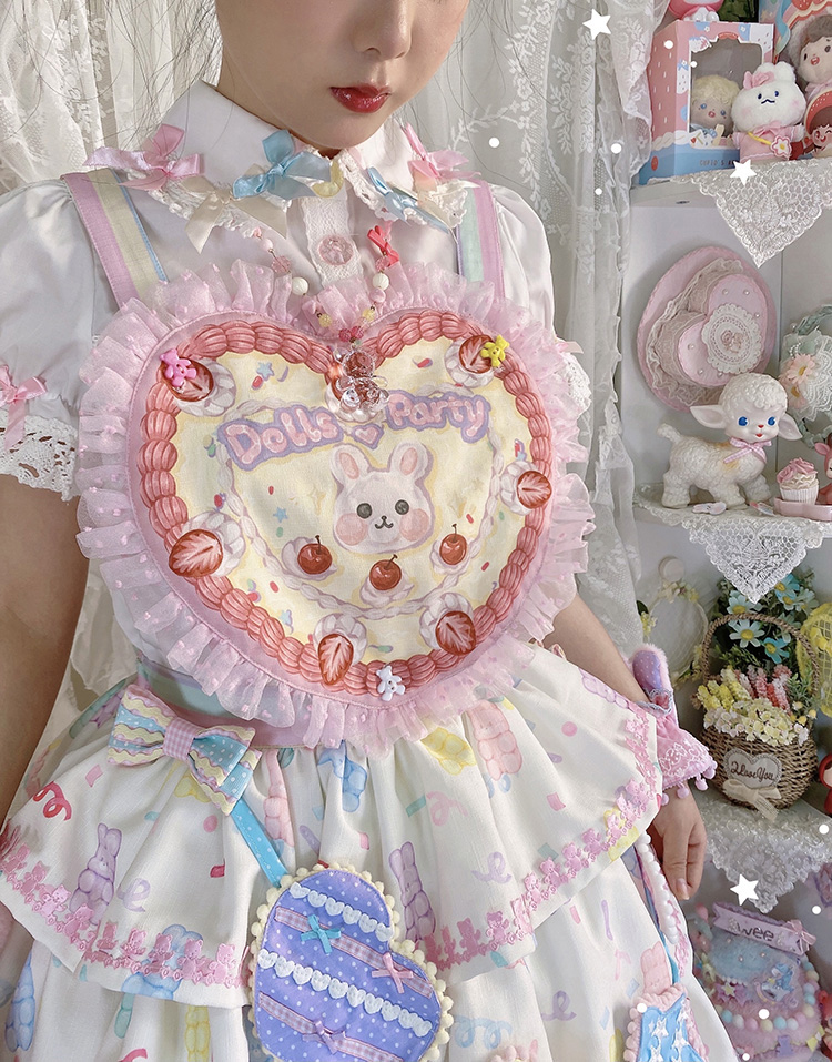 Dolls Party ~Cream Cake Sweet Lolita Salopette