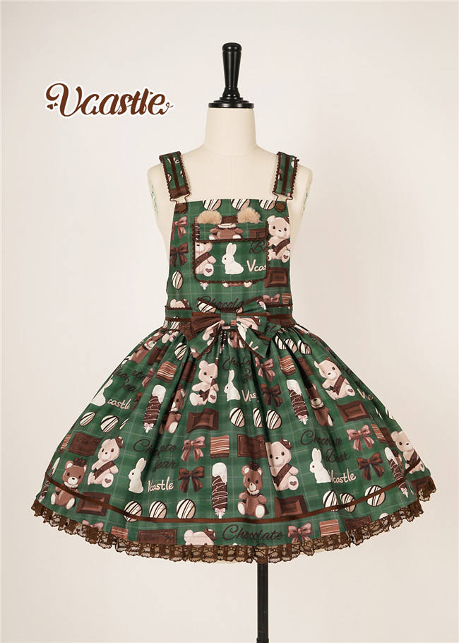 Vcastle ~Chocolate Bear ~Sailor Style Sweet Lolita Salopette Ready Made