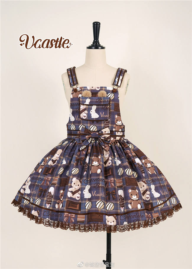 Vcastle ~Chocolate Bear ~Sailor Style Sweet Lolita Salopette Ready Made