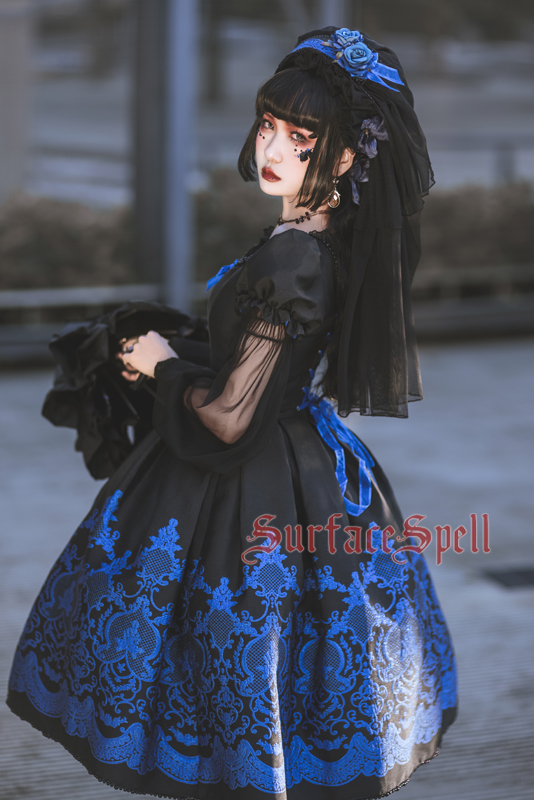 Surface Spell ~Nocturne Jacquard Lolita OP,One Piece Lolita Dress - My  Lolita Dress