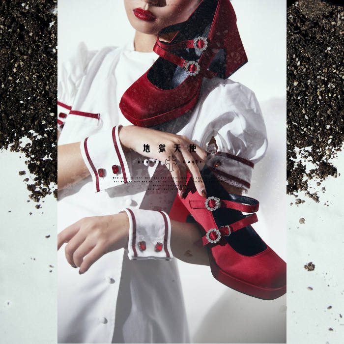 Unicorn Tears ~Ange de l‘enfer Lolita Shoes - Red Velvet Size 41