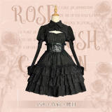 Rosebush Garden ~Dark Jacquard Vintage Lolita JSK Set -Pre-order