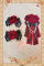Black Red Flowers Brooch/Hairclip Set
