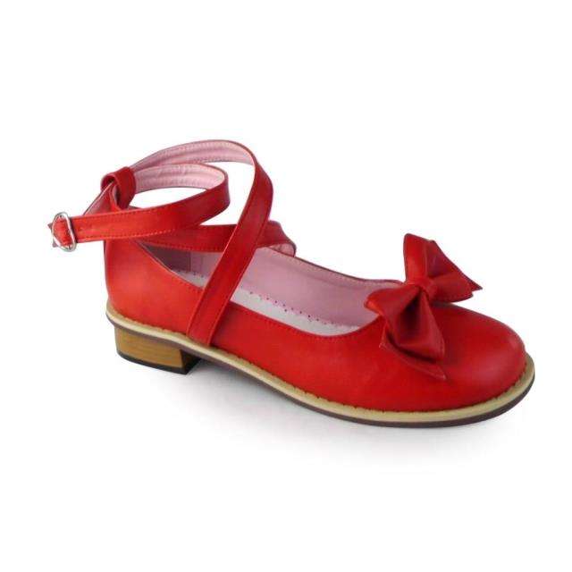 Black/White/Pink/Red Flat Heels Lolita Shoes