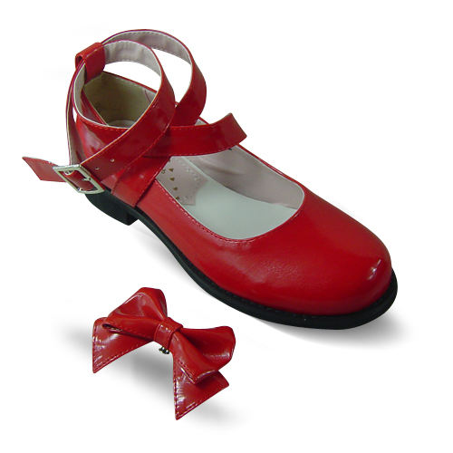 Black/White/Pink/Red Flat Heels Lolita Shoes