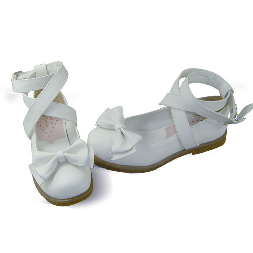 Black/White/Pink/Red Flat Heels Lolita Shoes
