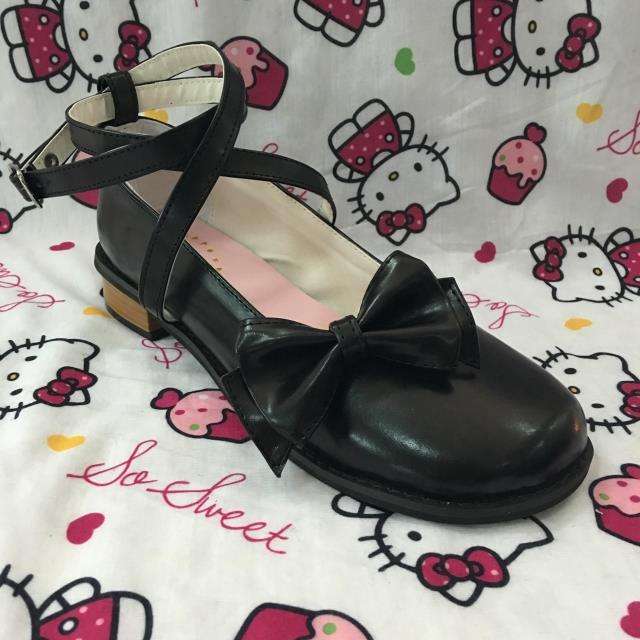 Black/White/Pink/Red Flat Heels Lolita Shoes
