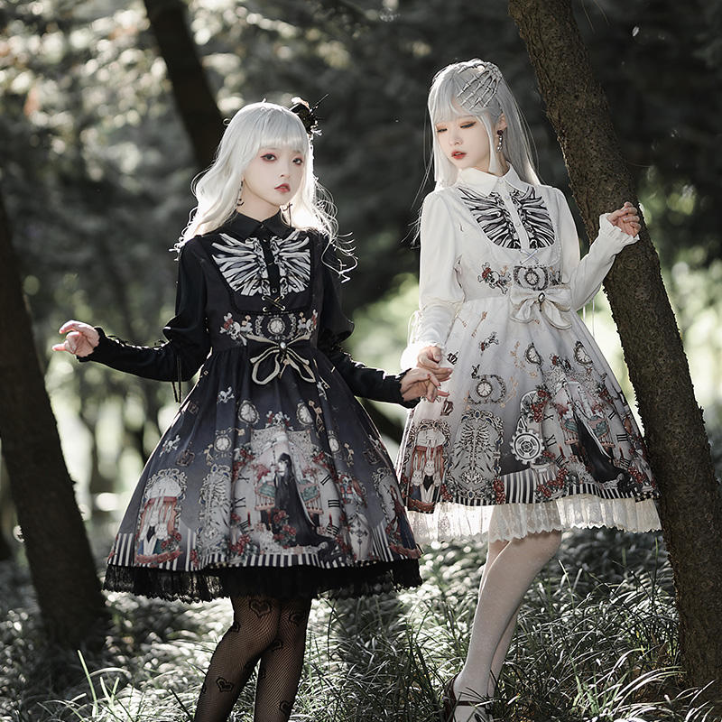 Ying Luo Fu Black Fairy Tale Vintage Lolita JSK/Blouse
