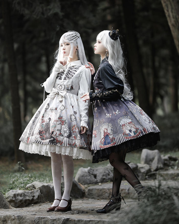 Ying Luo Fu Black Fairy Tale Vintage Lolita JSK/Blouse