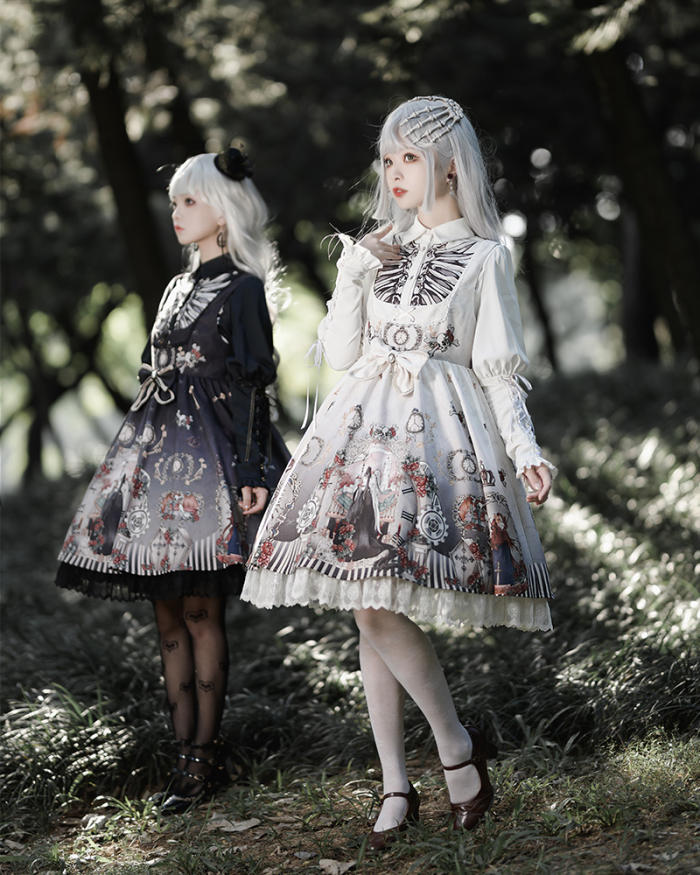 Ying Luo Fu Black Fairy Tale Vintage Lolita JSK/Blouse