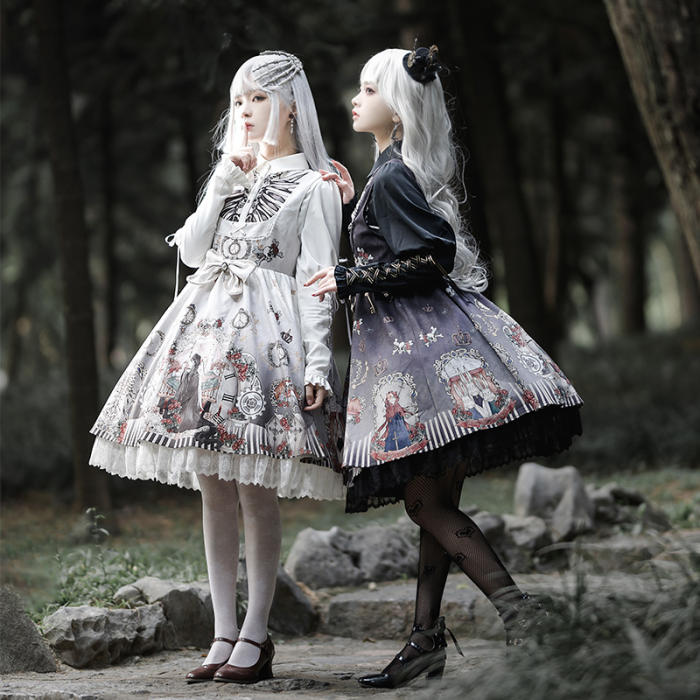 Ying Luo Fu Black Fairy Tale Vintage Lolita JSK/Blouse