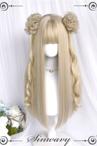 Showa Girl Sweet Lolita Long Wigs -Pre-order Dark Brown Wig(with Bud) - In Stock