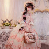 Flowers Garden Bridal Lolita OP -Pink