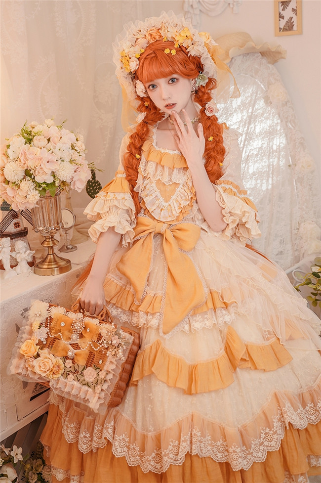 Flowers Garden Bridal Lolita OP Sweet Lolita Jumpers - Gothic