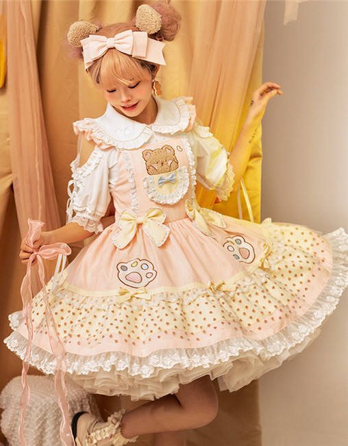 Daft Bears Dailywear Lolita Salopette -Ready Made