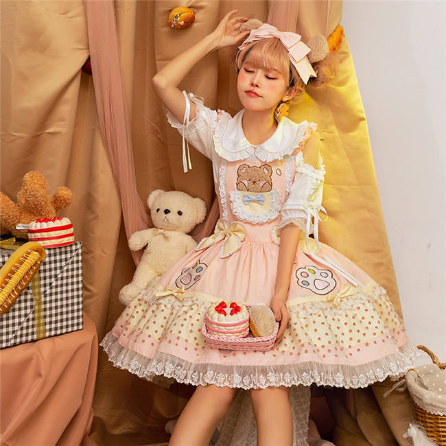 Daft Bears Dailywear Lolita Salopette -Ready Made