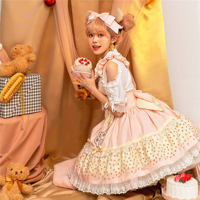 Daft Bears Dailywear Lolita Salopette -Ready Made