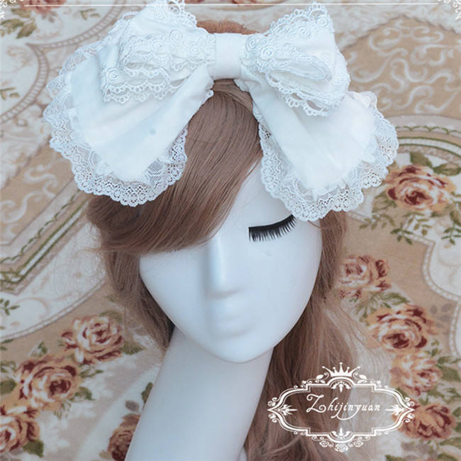 Sweet Lolita Headbow - 5 Colors Available Coffee In Stock