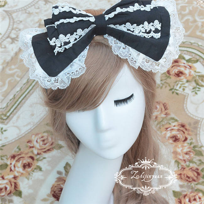 Sweet Lolita Headbow - 5 Colors Available Coffee In Stock