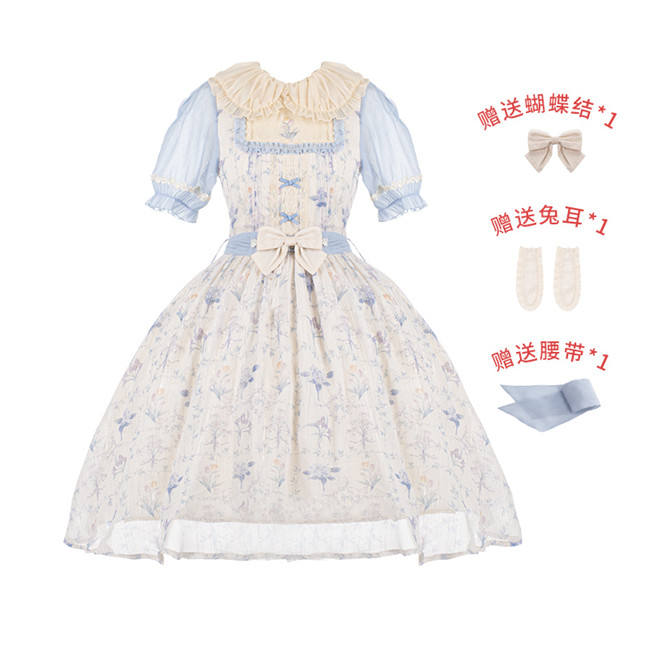 Withpuji ~Letter and Poem · Flowers Wall In Summer Lolita OP -Ready Made