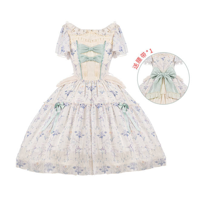 Withpuji ~Letter and Poem · Flowers Wall In Summer Lolita OP -Ready Made