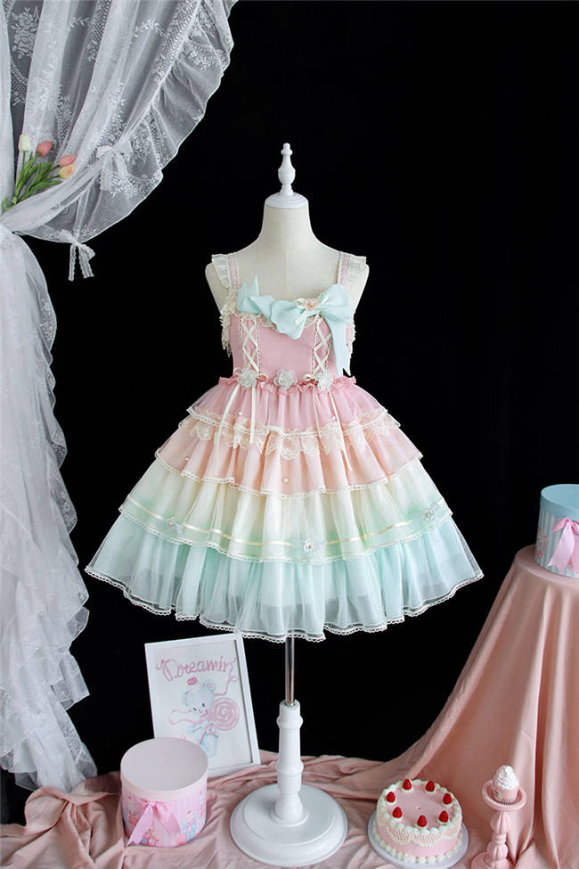 Alice Girl ~Rainbow Tata Sweet Lolita JSK -Pre-order