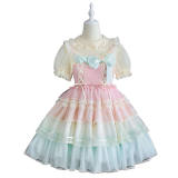 Alice Girl ~Rainbow Tata Sweet Lolita JSK -Pre-order