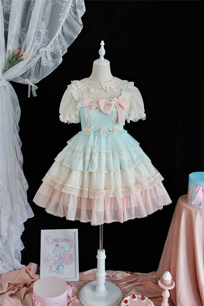 Alice Girl ~Rainbow Tata Sweet Lolita JSK -Pre-order