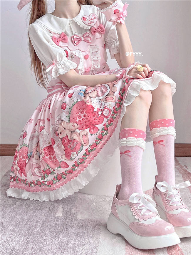 Rabbit Blackberry Box Sweet Lolita Salopette