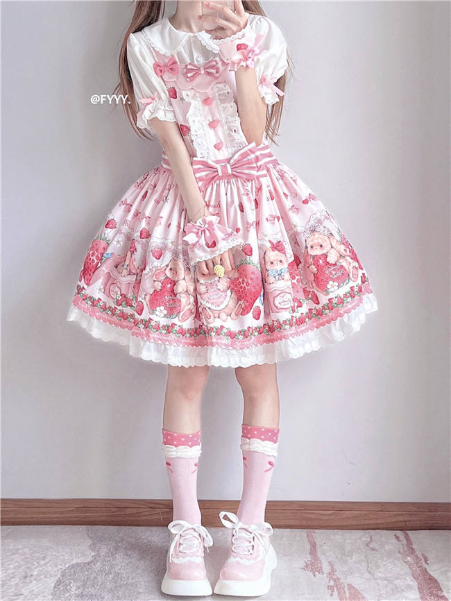 Rabbit Blackberry Box Sweet Lolita Salopette