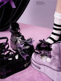 Sheep Puff Kuromi Cooperation Lolita Heels Shoes -Ready Made