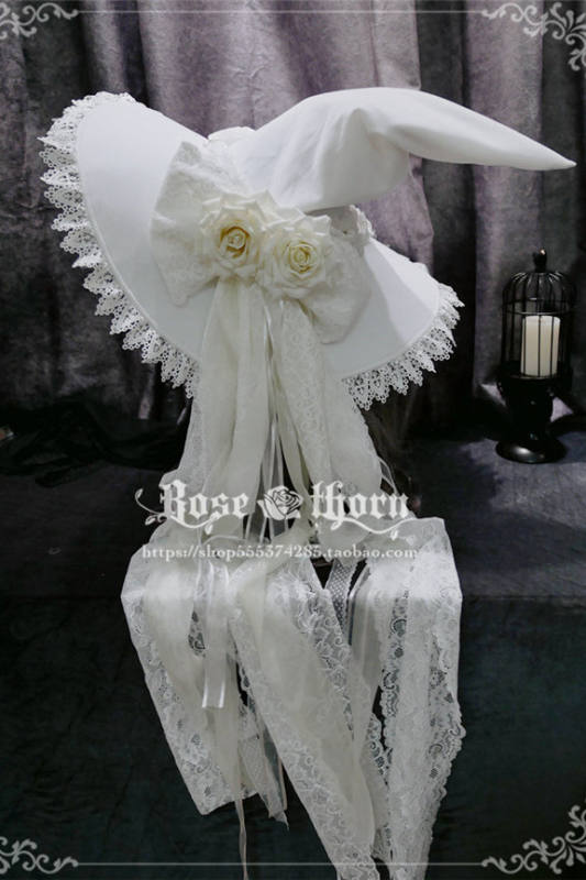 Dark Rose Lace Halloween Lolita Witch Hat
