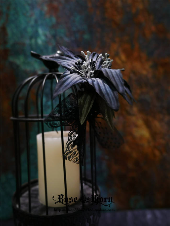 Rose Thorn Black Lily Gothic Lolita Headbow/Brooch