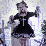 Withpuji ~Penumbra Requiem Halloween Black Velvet Lolita OP